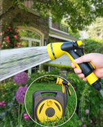 Load image into Gallery viewer, Garden Hose with Reel 50ft Expandable Water Hose with 8 Pattern Nozzle, Fits 1/2" &amp; 3/4" Threaded Faucets,Lightweight &amp; Flexible for Garden,Car Wash,Pet Bath,Patio Cleaning,Durable Anti-Leak Design